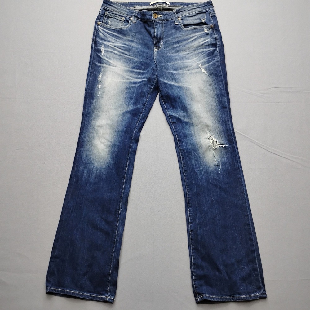 Big Star Maddie Bootcut Jeans Womens 29R Blue Distressed Stretch Denim